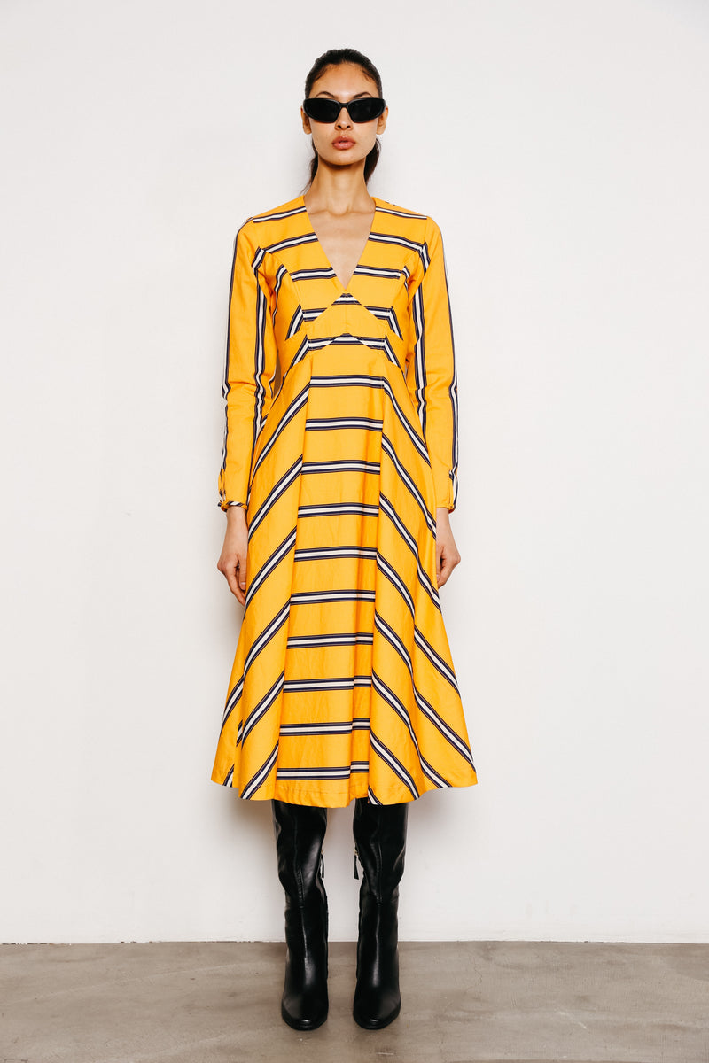 Du Paradis Jane Striped Midi Dress Du Paradis
