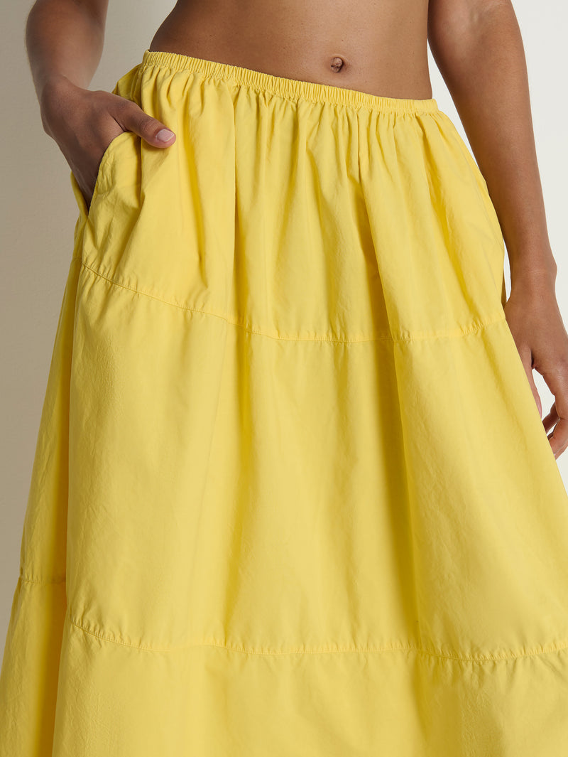 NATION Karin Tiered Skirt in Sunshine