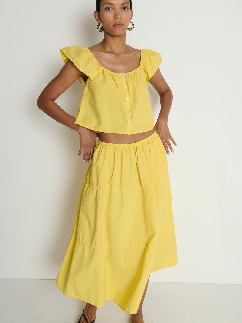 NATION Karin Tiered Skirt in Sunshine