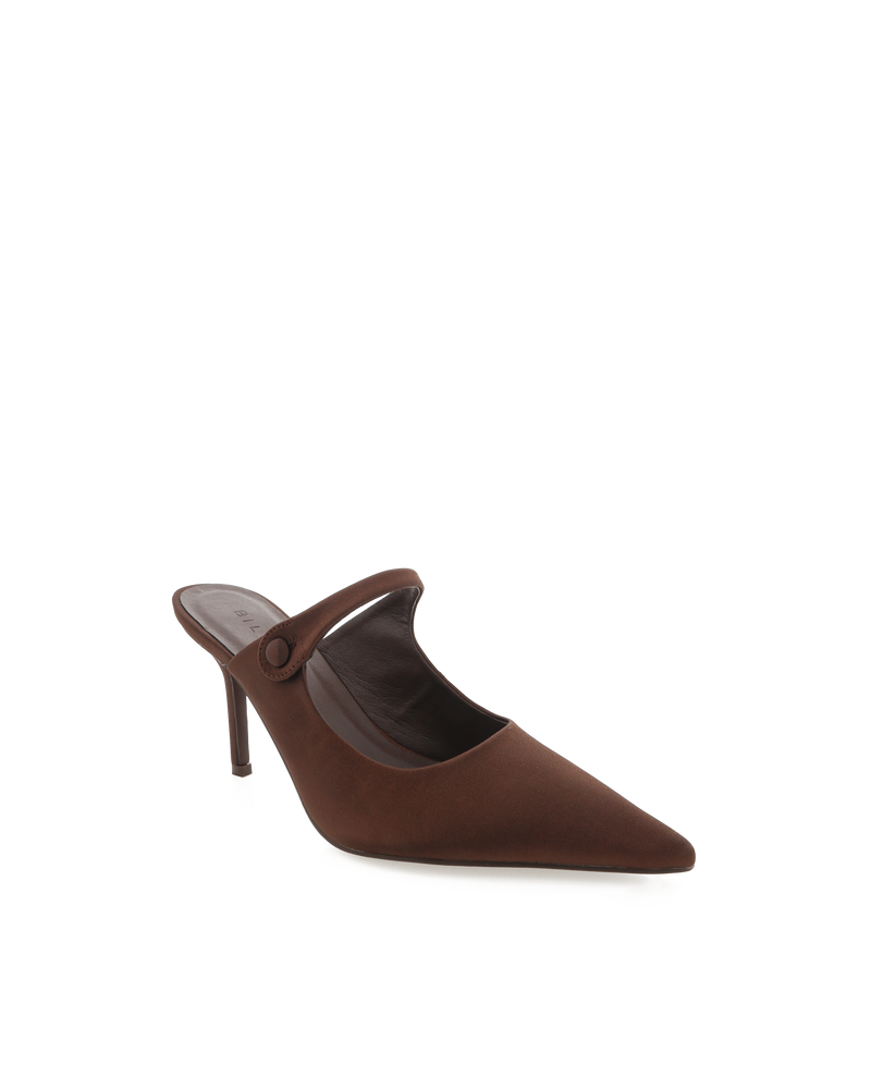 Kalio Pump in Espresso Satin Shoe Billini