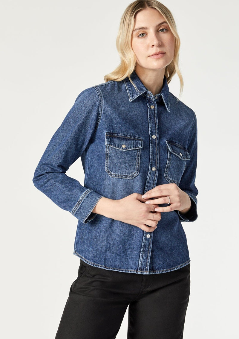 Levin Dark Blue Denim Shirt Large MAVI