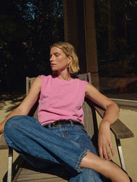 NATION Marina Muscle Tee in Dahlia