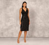 Sleeveless Midi Dress With 3D Embroidered Skirt In Black 8 dress Adrianna Papell
