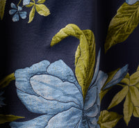 AP Floral Jacquard Sweetheart Scalloped Ankle Dress In Blue Multi