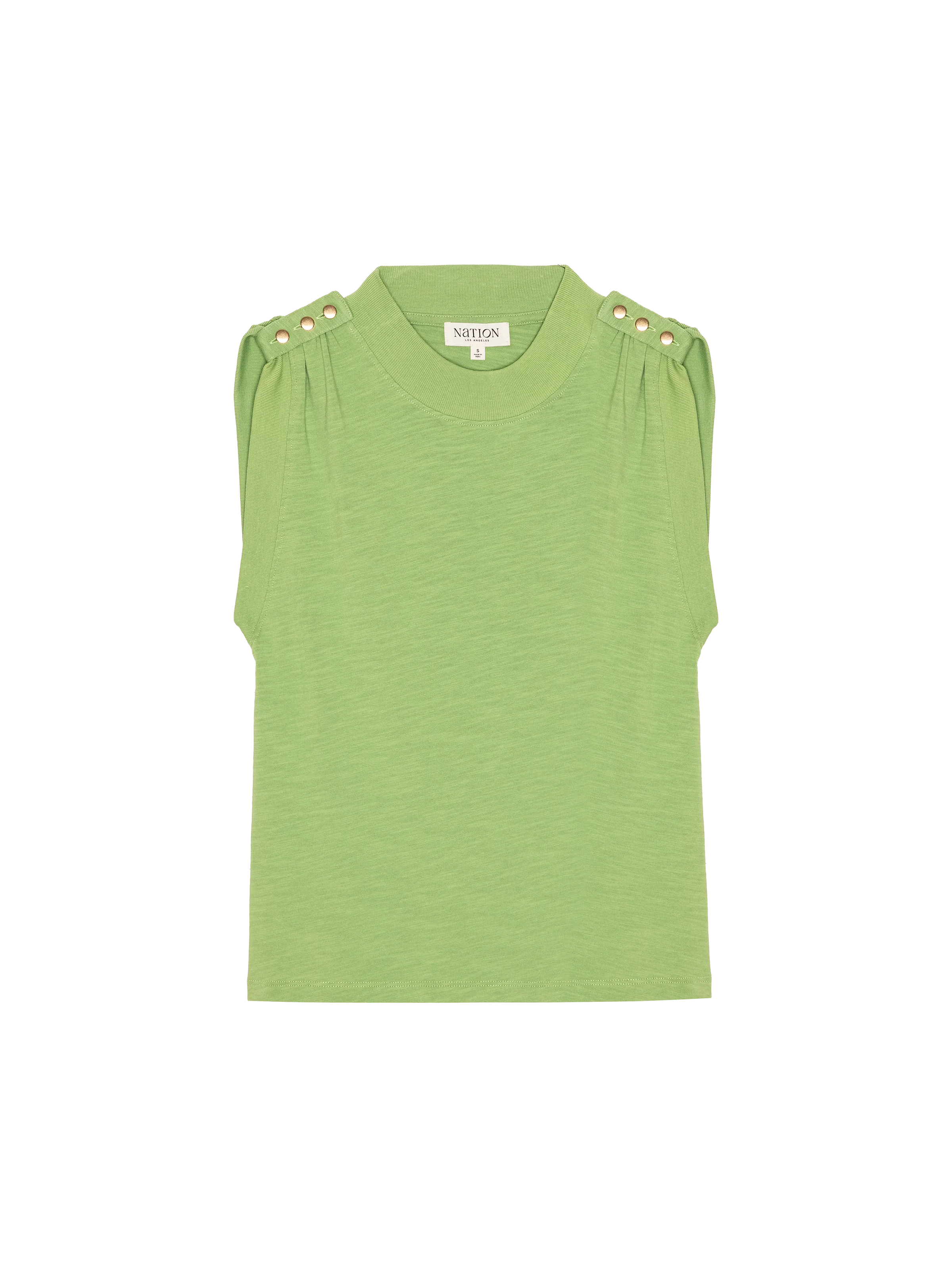 NATION Mikka Buttoned Tank- Cactus