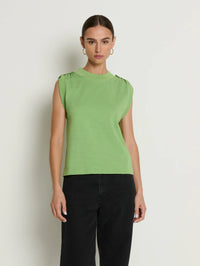 NATION Mikka Buttoned Tank- Cactus