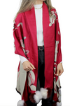 Tina Foxtail Scarf in Red/Ivory Scarf La Fiorentina