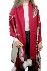 Tina Foxtail Scarf in Red/Ivory Scarf La Fiorentina