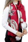 Tina Foxtail Scarf in Red/Ivory Scarf La Fiorentina