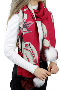 Tina Foxtail Scarf in Red/Ivory Scarf La Fiorentina