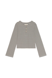 NATION Silvia Long Sleeve Top in Navy Stripe