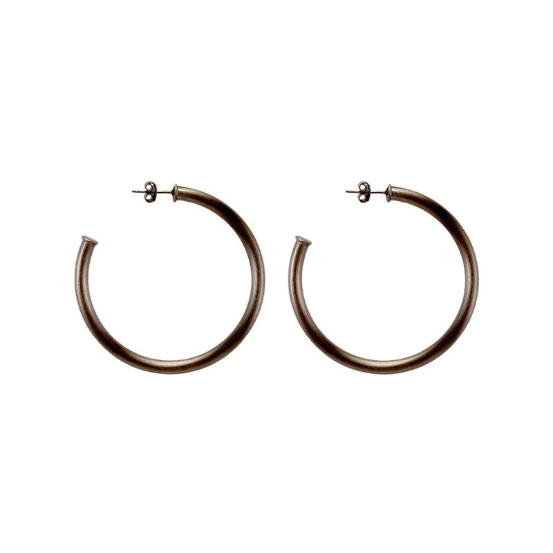 SF Petite Favorite Hoops in Gunmetal