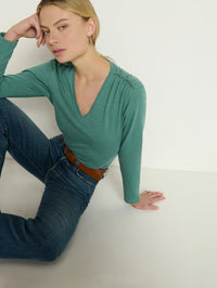 NATION Remi V-Neck Top Sagebrush