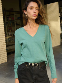 NATION Remi V-Neck Top Sagebrush