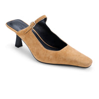 Yosi Samra Ryder Heel in Camel Suede