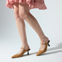 Yosi Samra Ryder Heel in Camel Suede