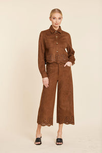 DC Two Piece Laser Cut Faux Suede Set