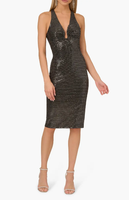 Adrianna Papell Black/Silver Mini Dress