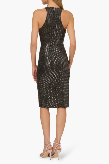 Adrianna Papell Black/Silver Mini Dress Adrianna Papell