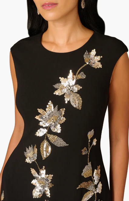 Aidan Mattox Black Embroidered Floral Dress SPRING FROST Boutique Aidan Mattox Black Embroidered Floral Dress SPRING FROST Boutique