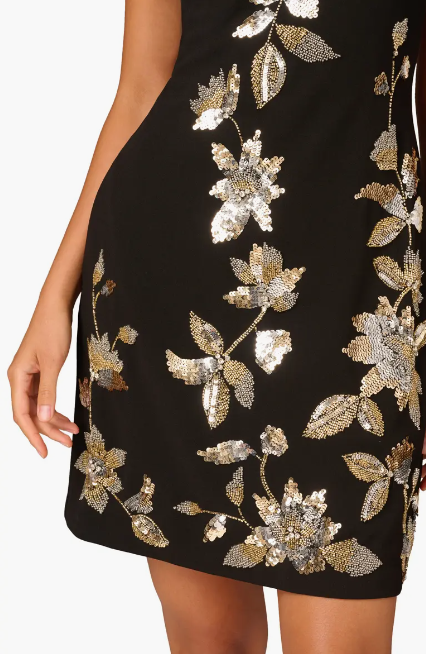 Aidan Mattox Black Embroidered Floral Dress SPRING FROST Boutique Aidan Mattox Black Embroidered Floral Dress SPRING FROST Boutique