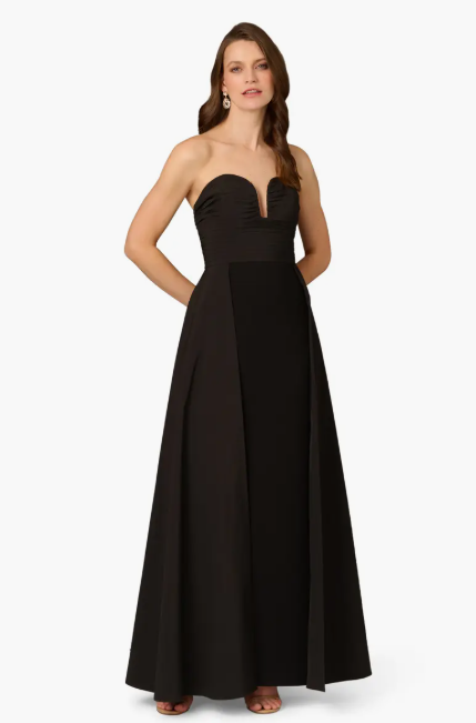 Aidan Mattox Sweetheart Strapless Black Gown Aidan Mattox