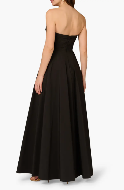 Aidan Mattox Sweetheart Strapless Black Gown Aidan Mattox