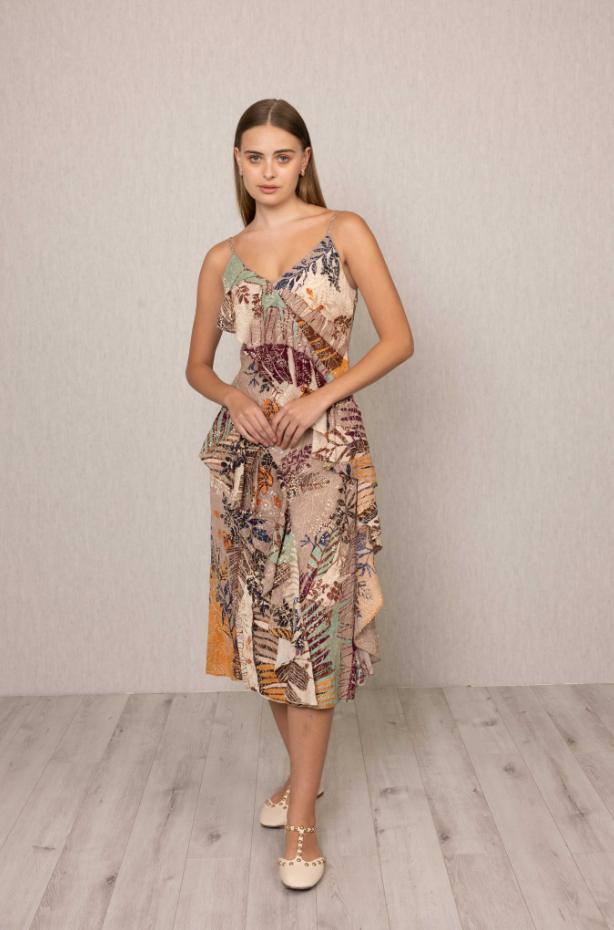 RANNA GIL Lucy Ruffle Midi Dress RANNA GIL