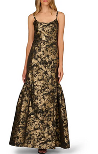 Aidan Mattox Black/Gold Evening Gown