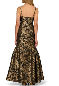 Aidan Mattox Black/Gold Evening Gown