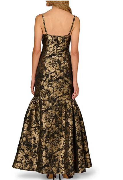 Aidan Mattox Black/Gold Evening Gown
