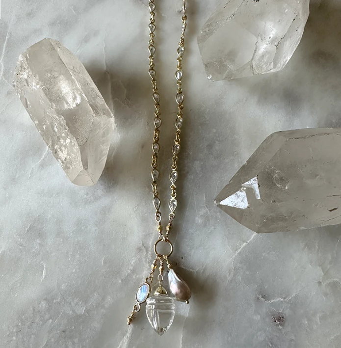 Robindra N2965-G Freshwater Pearl & Moonstone