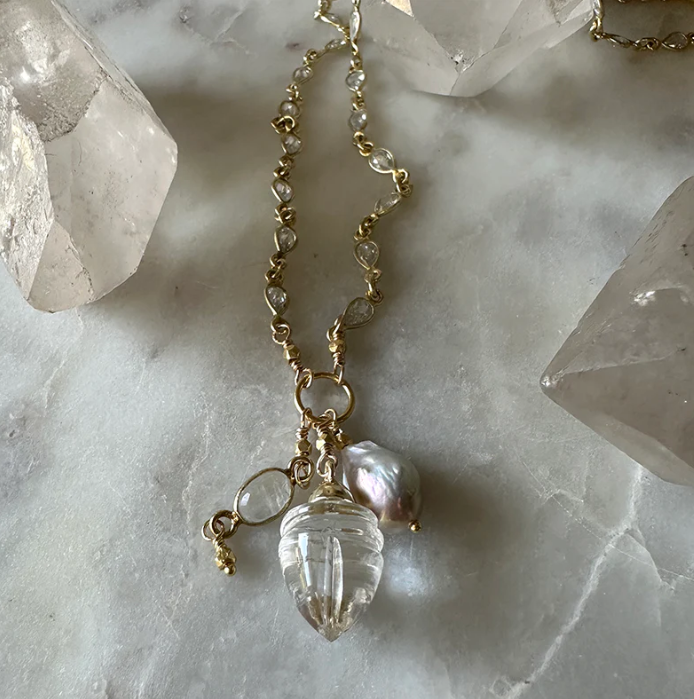 Robindra N2965-G Freshwater Pearl & Moonstone