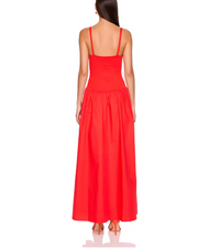 Susana Monaco FLAME knit poplin boat neck low waist dress