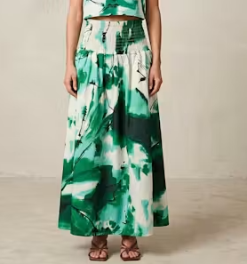 Sofia JANICE Skirt in Green Watercolor