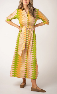 B&R Eloise Dress in Sunrise Bagru Triangle