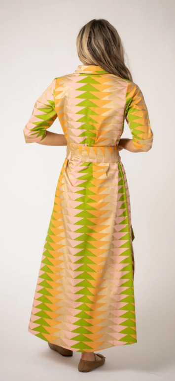 B&R Eloise Dress in Sunrise Bagru Triangle
