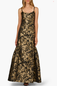 Aidan Mattox Black/Gold Evening Gown