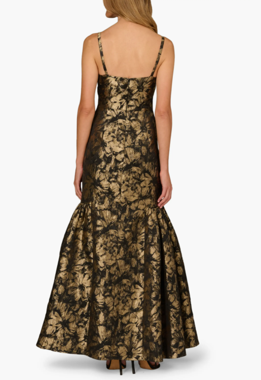 Aidan Mattox Black/Gold Evening Gown