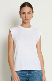 NATION Patti Muscle Tank in Optic White