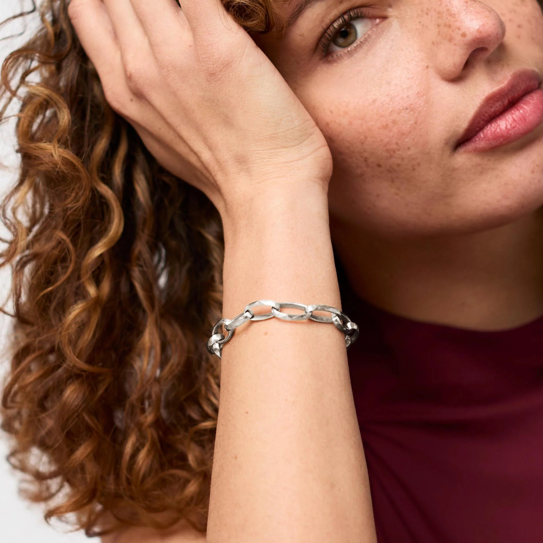 JULIE VOS Solara Link Bracelet in Silver