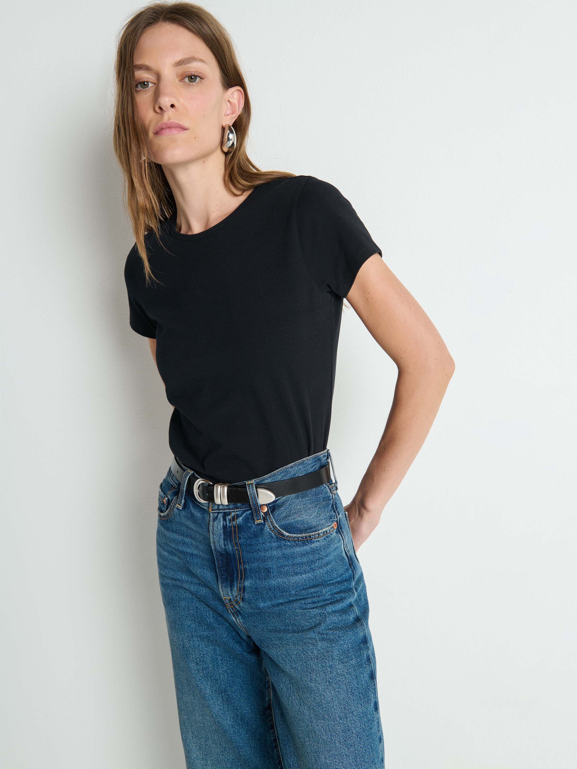 NATION Tavi Crew Tee in Black