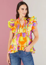 Tina Top in Abstract Colorblock