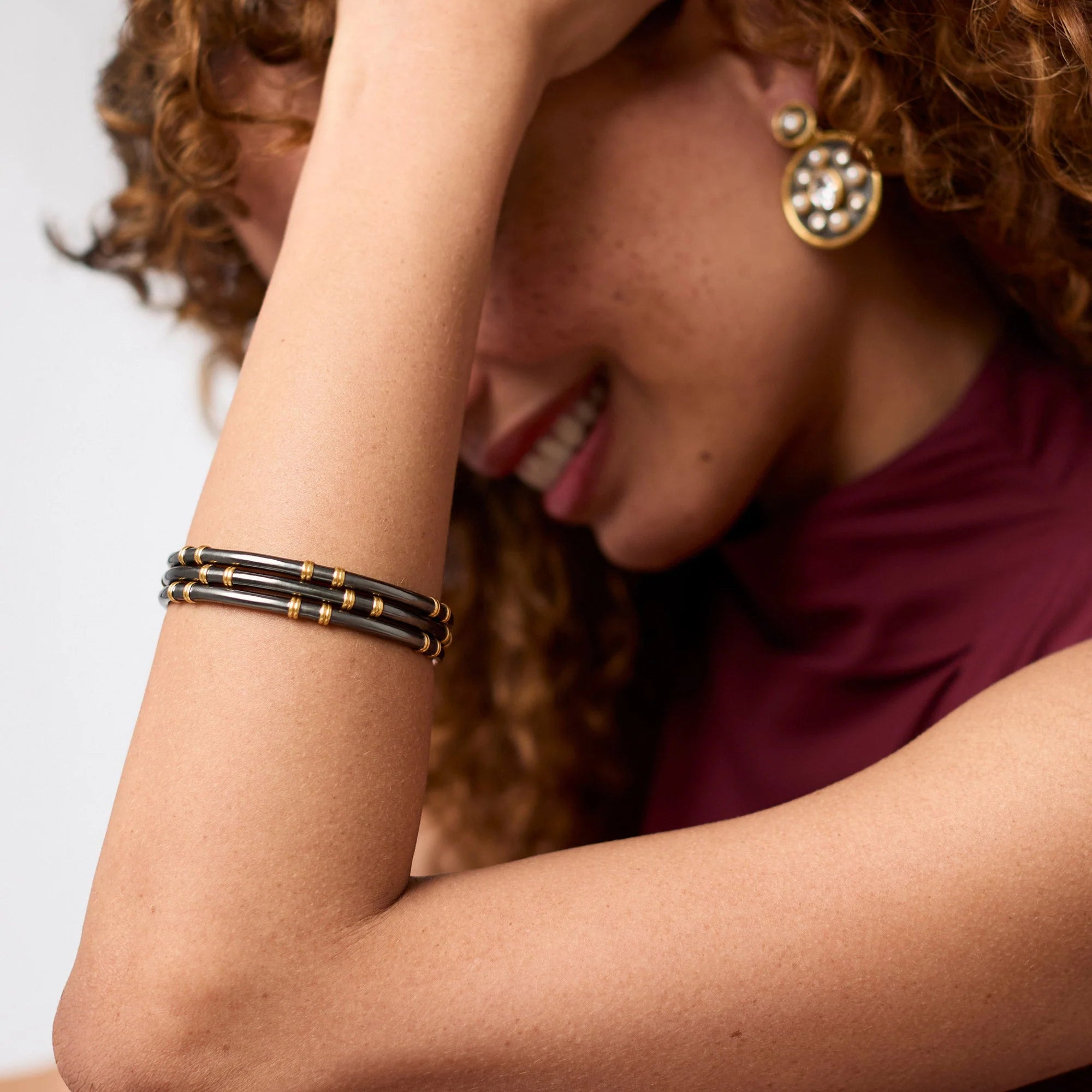 Julie Vos Tribeca Stacking Bangle-Mixed Metal-L