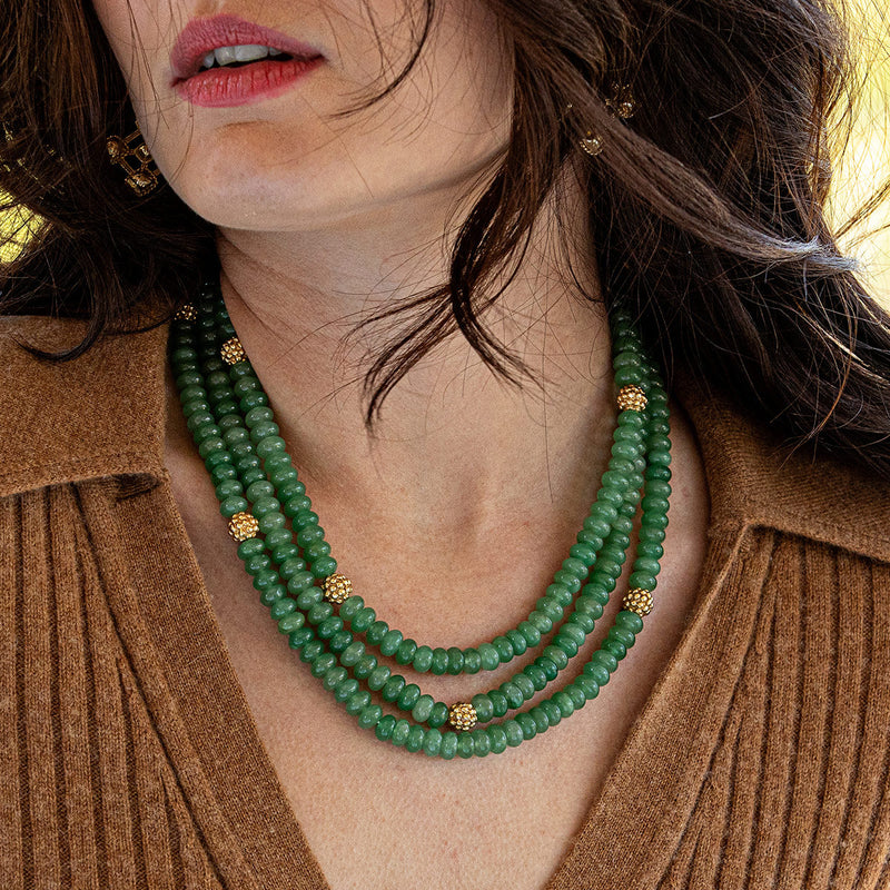 CDW Triple Strand Necklace in Meadow Jade Capucine De Wulf