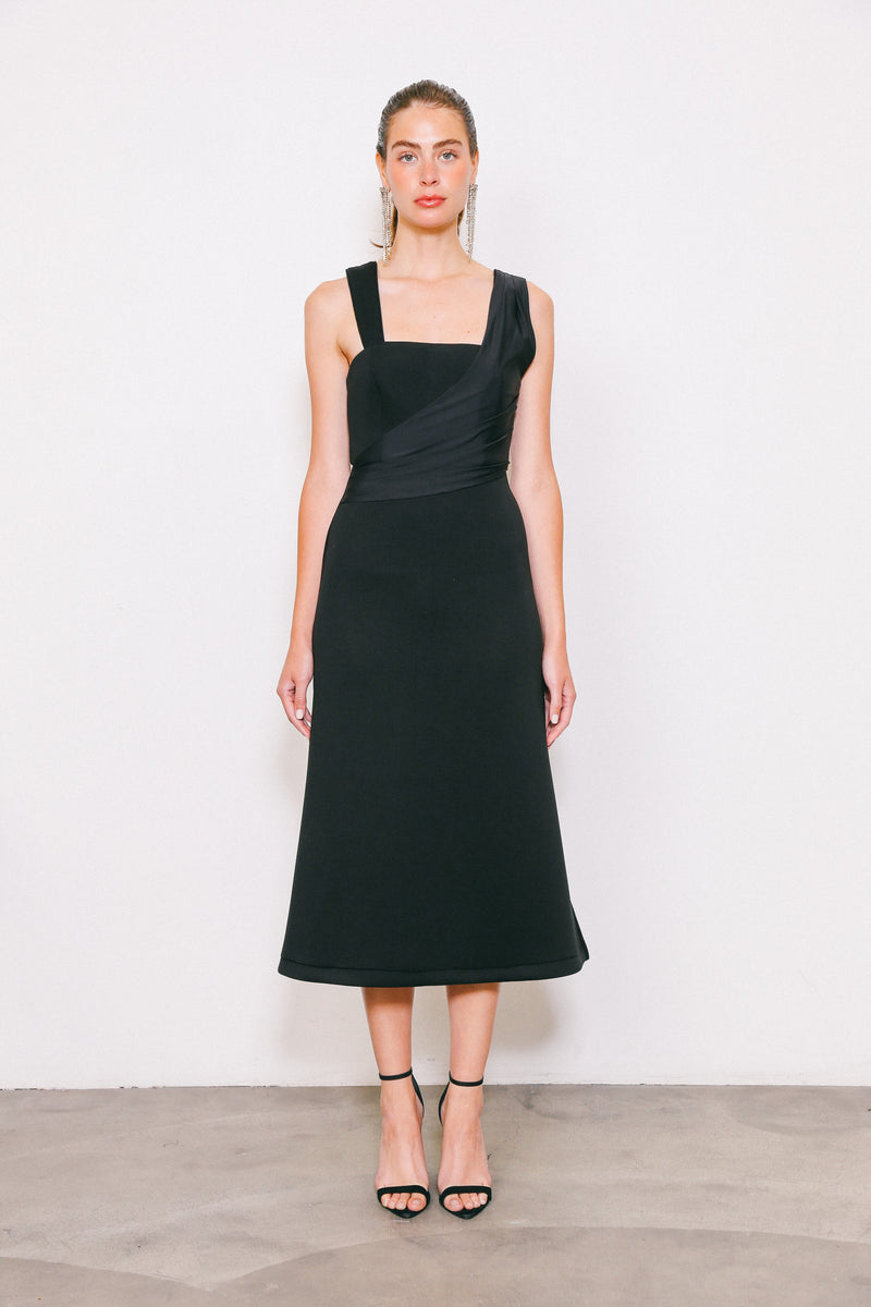 Vienna Draped Midi Dress Du Paradis