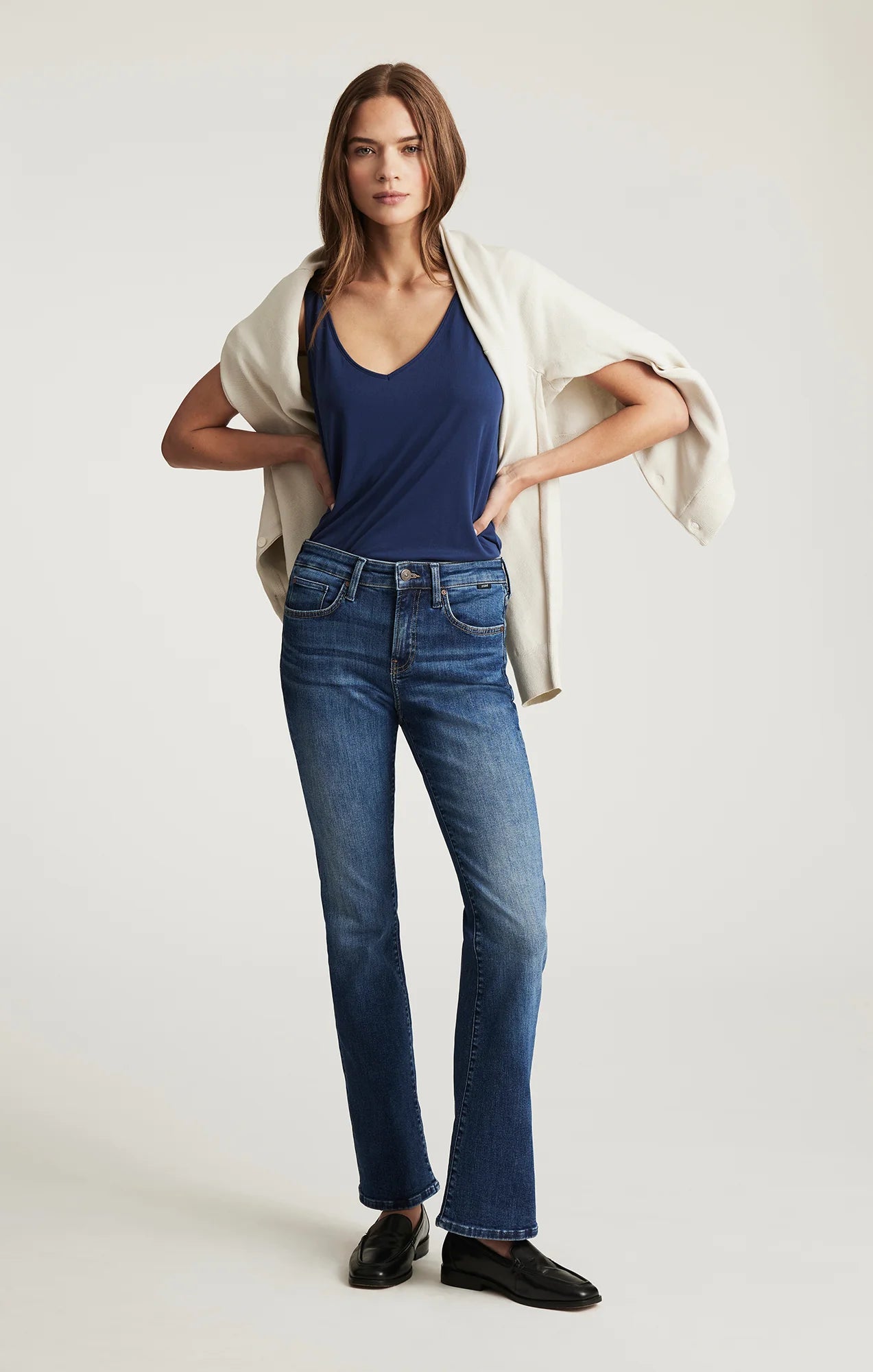 MAVI Vicky Bootcut Jeans in Dark Brushed Flex
