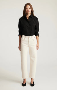 MAVI Nica Barrel Leg Jeans in Beige