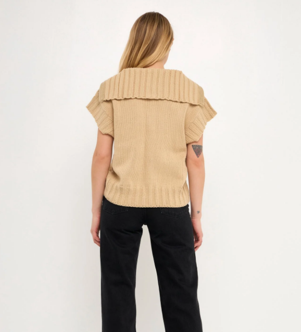 Zip Mock Neck Sweater ENGLISH FACTORY