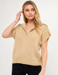 Zip Mock Neck Sweater ENGLISH FACTORY